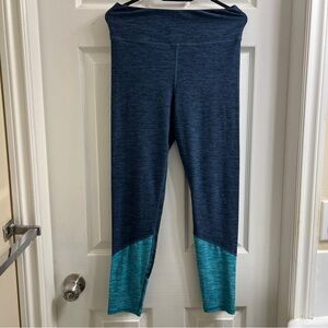 Kyodan Leggings Navy Teal Colourblock Workout Exercise Yoga Pilates Loungewear
